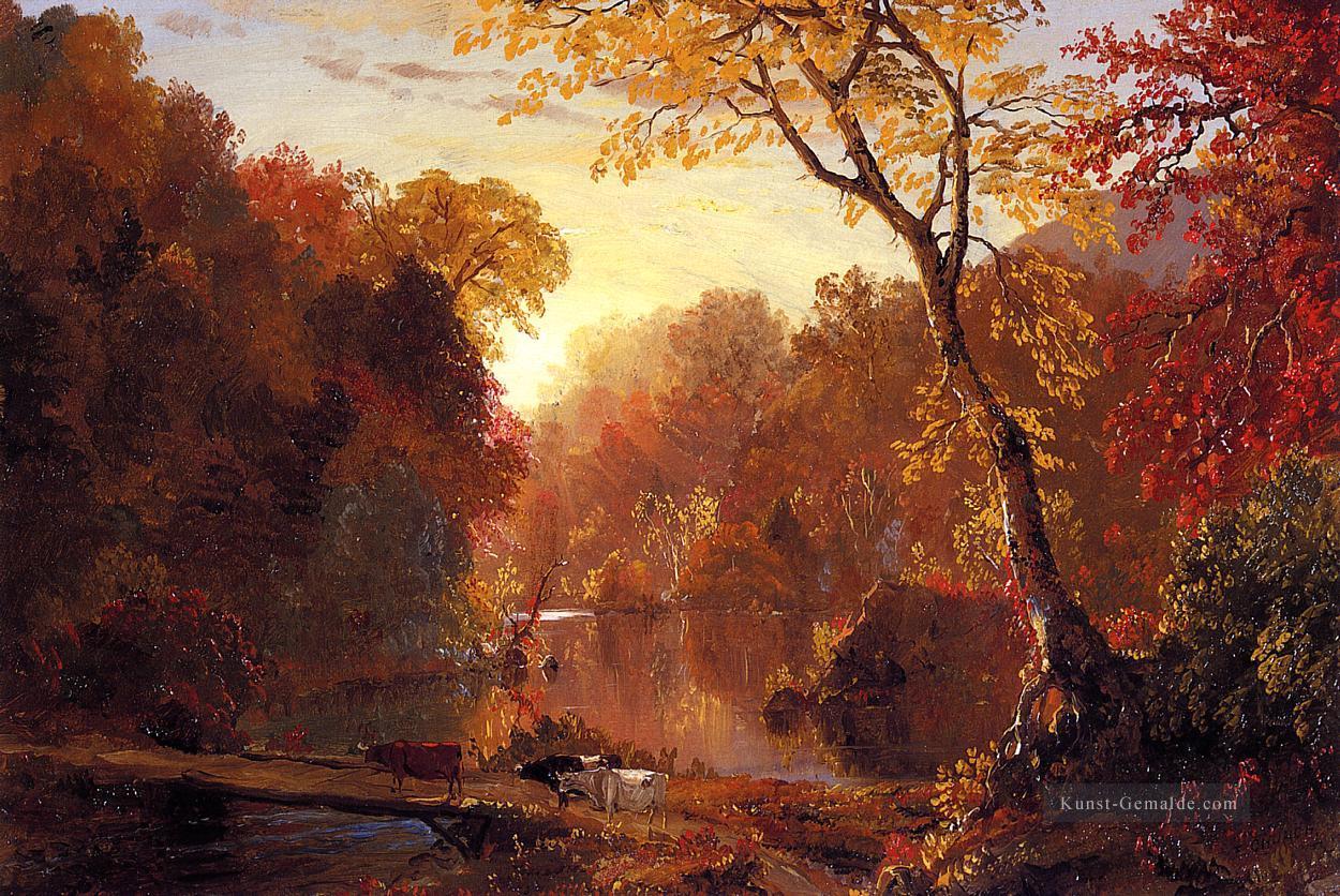 Herbst in Nordamerika Landschaft Hudson Fluss Frederic Edwin Church Ölgemälde